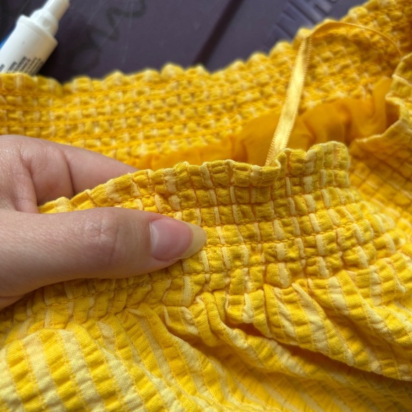 Anthropologie Yellow Strapless Blouse - Picture 7 of 7